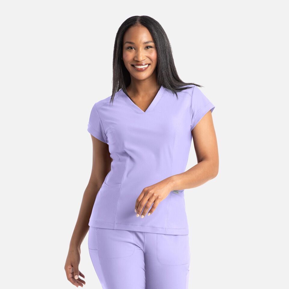 Embrace-by-Maevn_2501-Zoe-BandedV-NeckTop-MistyLilac-MYL-01-Maevn-Scrubs