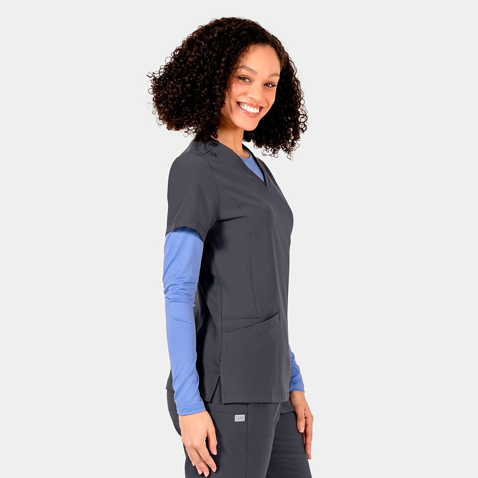 Epic-by-IRG_4801-WomensV-NeckTop-Pewter-PEW-05-IRG-Scrubs