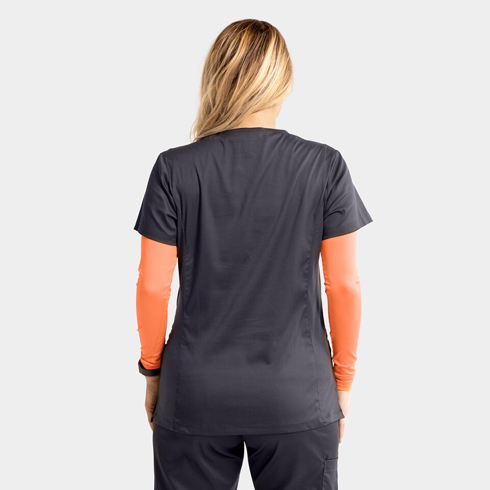 Edge-by-IRG_2803-WomensMockWrapKnitSideTop-Pewter-PEW-02-IRG-Scrubs.jpeg Edge by IRG 2803 WomensMockWrapKnitSideTop Pewter PEW 02 IRG Scrubs