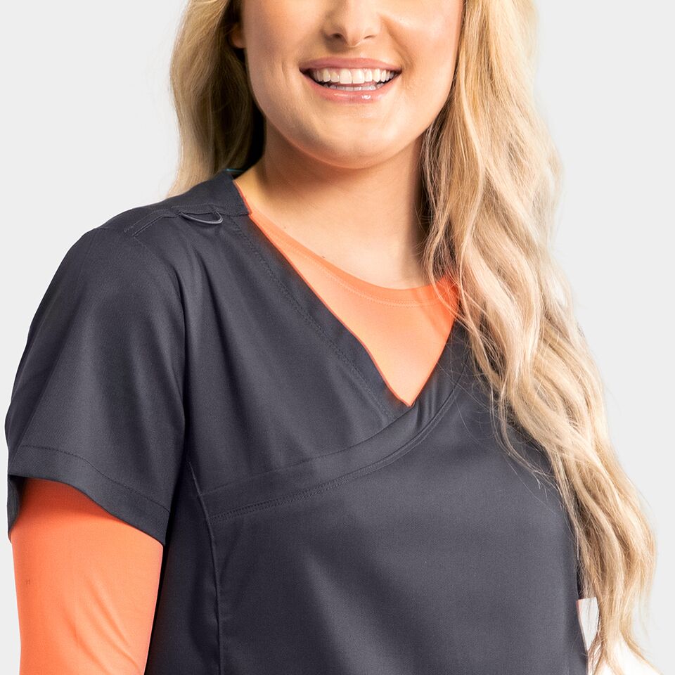 Edge-by-IRG_2803-WomensMockWrapKnitSideTop-Pewter-PEW-03-IRG-Scrubs.jpeg Edge by IRG 2803 WomensMockWrapKnitSideTop Pewter PEW 03 IRG Scrubs