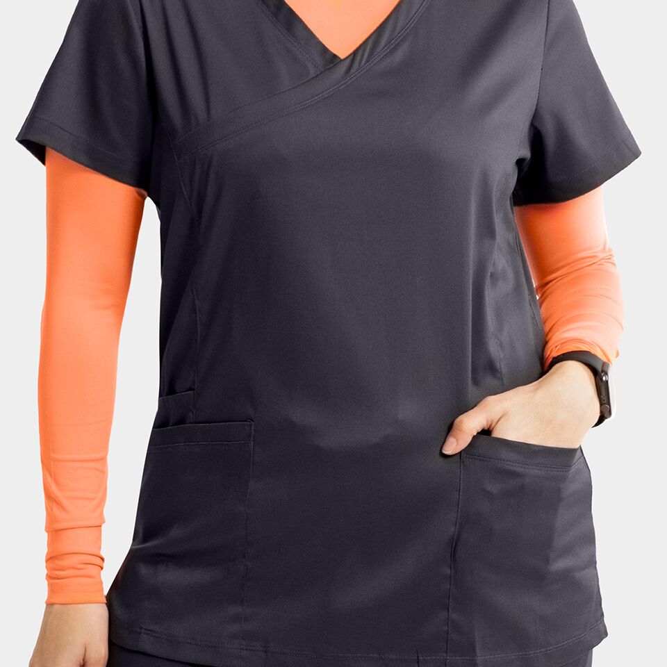 Edge-by-IRG_2803-WomensMockWrapKnitSideTop-Pewter-PEW-04-IRG-Scrubs.jpeg Edge by IRG 2803 WomensMockWrapKnitSideTop Pewter PEW 04 IRG Scrubs