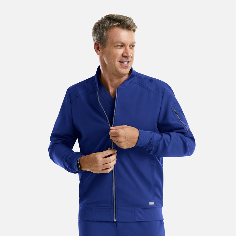 Momentum-by-Maevn_5861-MensFullZipBomberJacket-GalaxyBlue-GBL-01-Maevn-Scrubs.jpg Momentum by Maevn 5861 MensFullZipBomberJacket GalaxyBlue GBL 01 Maevn Scrubs
