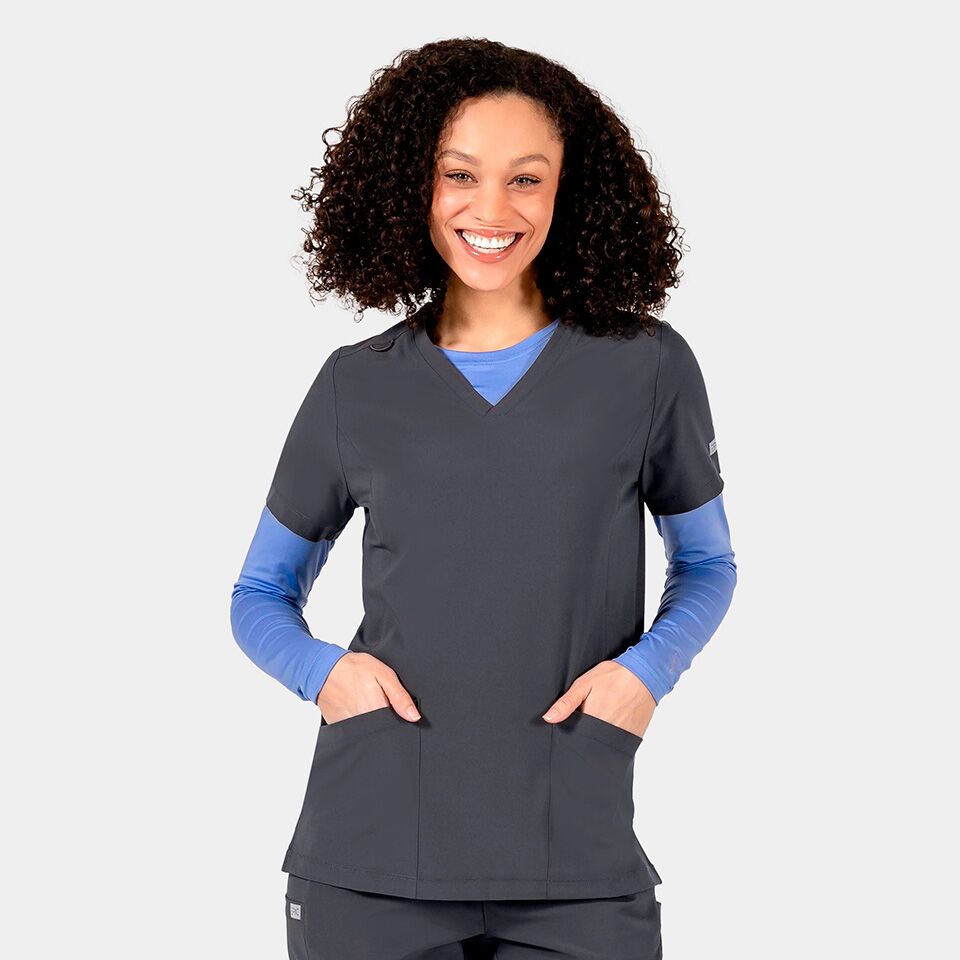 Epic-by-IRG_4801-WomensV-NeckTop-Pewter-PEW-01-IRG-Scrubs Epic by IRG 4801 WomensV NeckTop Pewter PEW 01 IRG Scrubs