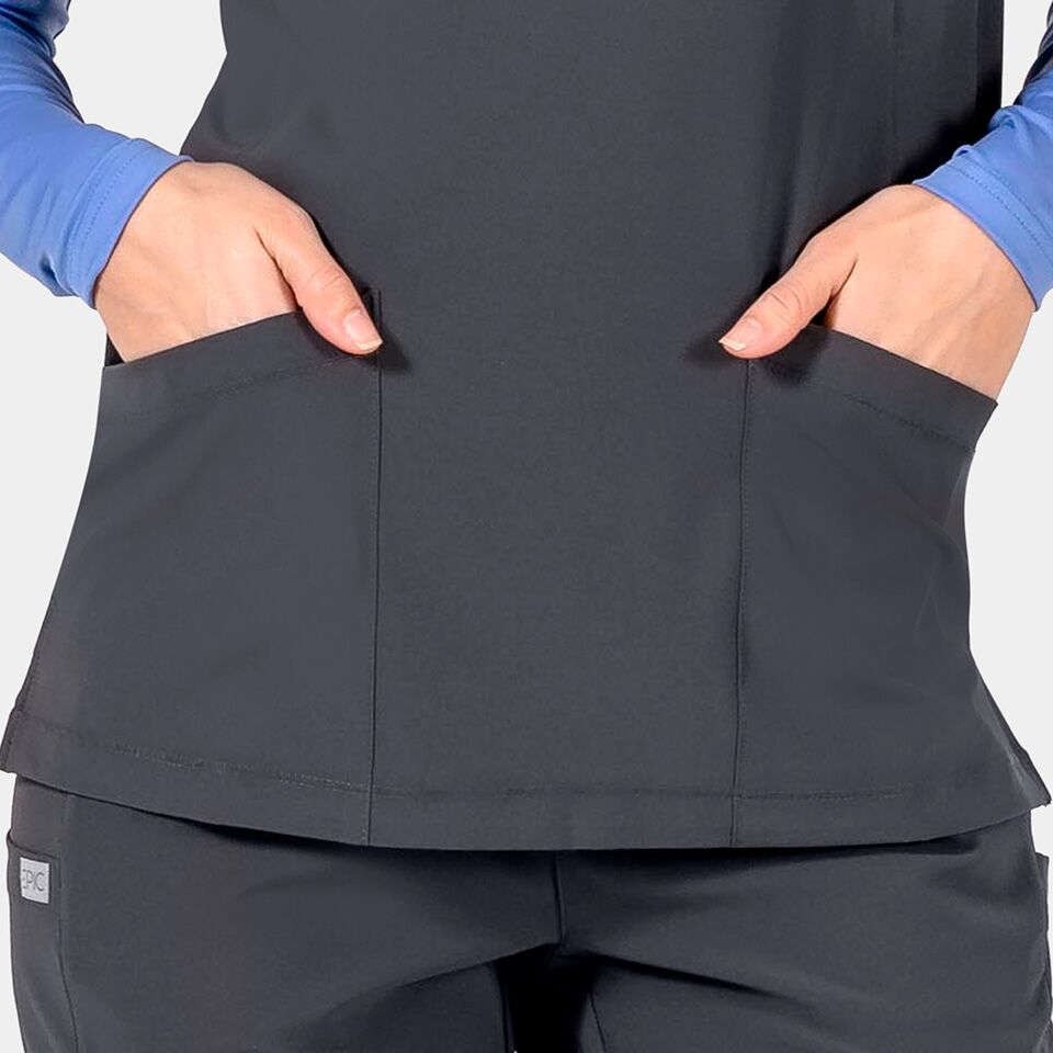 Epic-by-IRG_4801-WomensV-NeckTop-Pewter-PEW-04-IRG-Scrubs Epic by IRG 4801 WomensV NeckTop Pewter PEW 04 IRG Scrubs