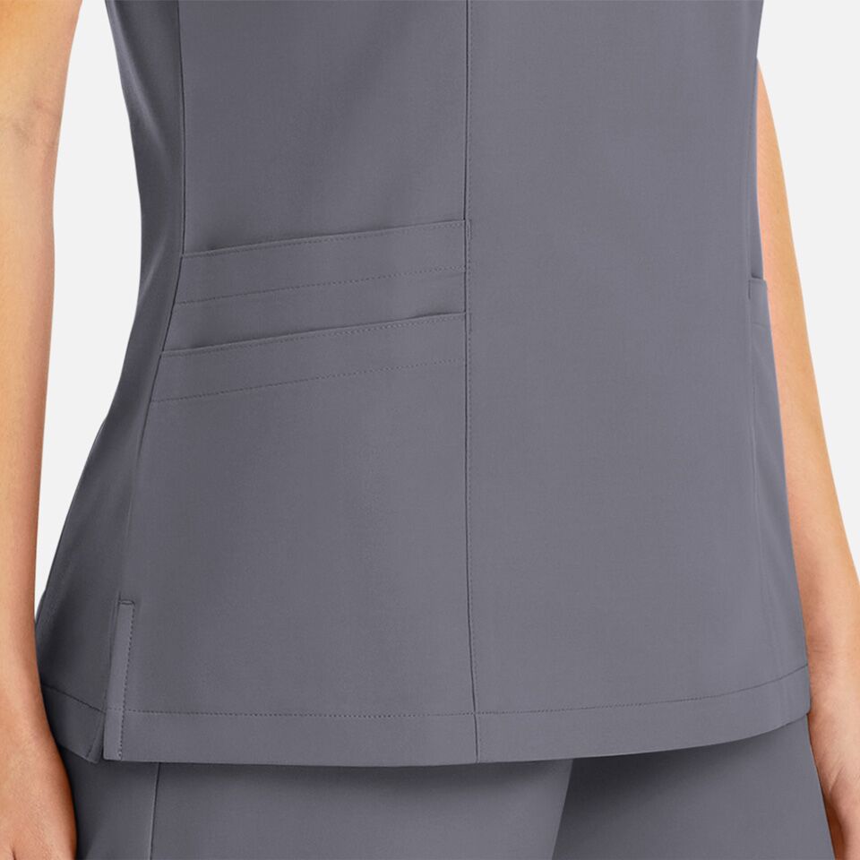 Momentum-by-Maevn_5004-WomensMockWrapTopWithContrastTrim-Pewter-PEW-04-Maevn-Scrubs.jpg Momentum by Maevn 5004 WomensMockWrapTopWithContrastTrim Pewter PEW 04 Maevn Scrubs