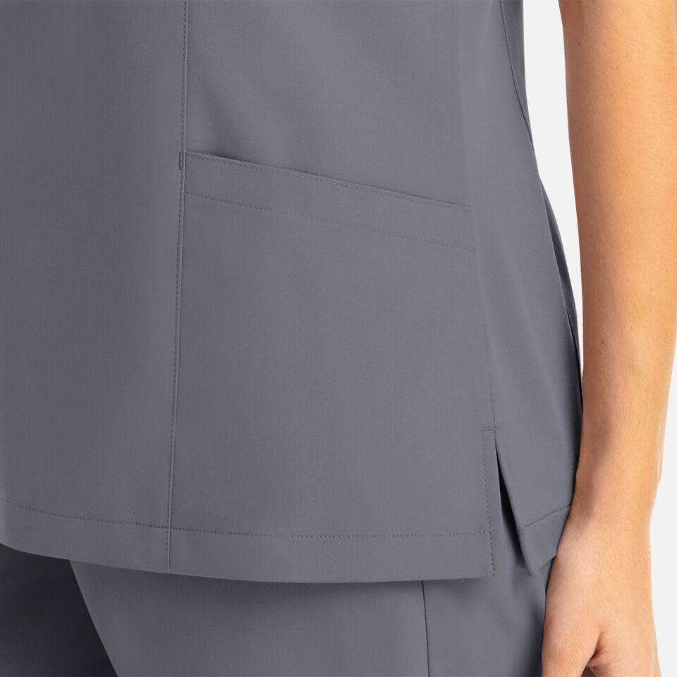 Momentum-by-Maevn_5004-WomensMockWrapTopWithContrastTrim-Pewter-PEW-05-Maevn-Scrubs.jpg Momentum by Maevn 5004 WomensMockWrapTopWithContrastTrim Pewter PEW 05 Maevn Scrubs