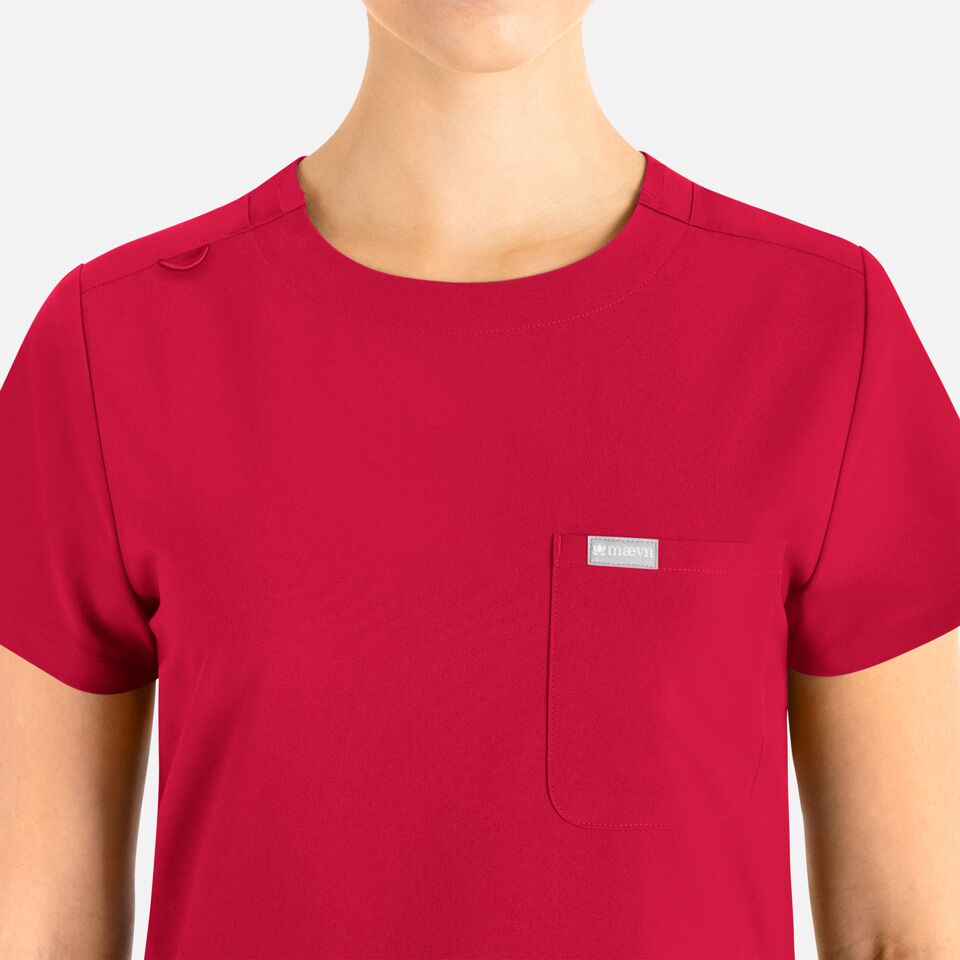 Momentum-by-Maevn_5005-WomensTuckableRoundNeckTop-Red-RED-03-Maevn-Scrubs.jpg Momentum by Maevn 5005 WomensTuckableRoundNeckTop Red RED 03 Maevn Scrubs